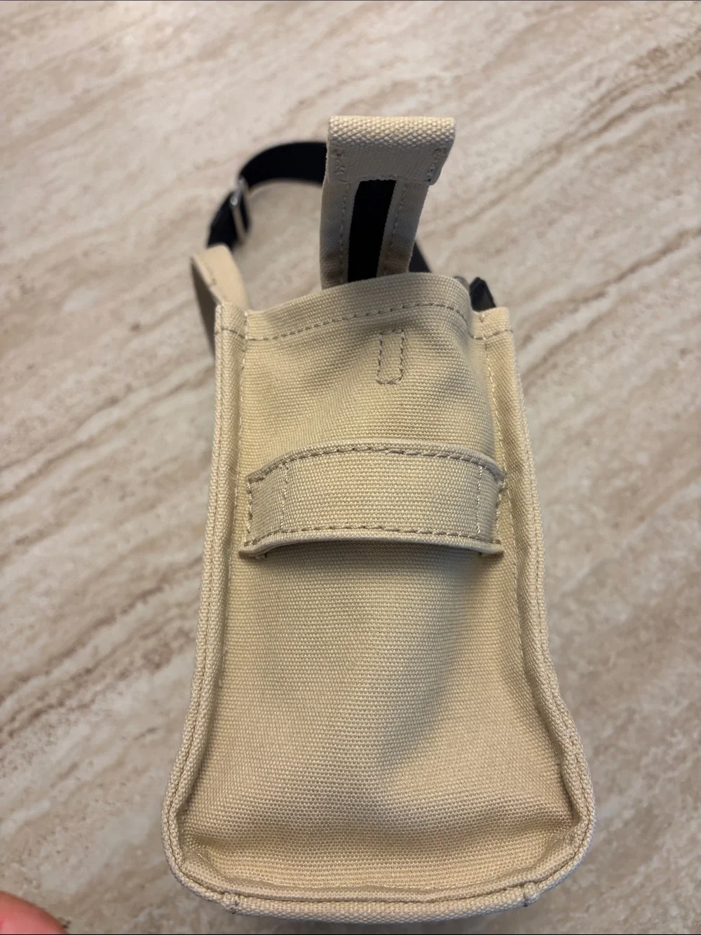 Marc Jacobs Small Beige Canvas 'The Tote Bag' with Black Strap - Picture 6 of 12